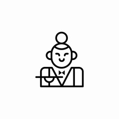 waiter serving glass icon sign vector