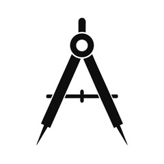 silhouette architectural drafting compass logo