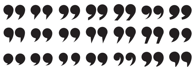 Quote icon vector illustration. Quotation mark sign and symbol. Set of quote mark . Quotation mark icon collection on white background. double quotation vector symbol. 