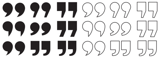 Quote mark. Quotes icon set. Quote symbol. Simple quotes collection. Quote icon vector illustration. Quotation mark sign and symbol. Set of quote mark . Quotation mark icon collection. 