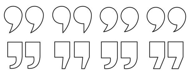 Quote mark. Quotes icon set. Quote symbol. Simple quotes collection. Quote icon vector illustration. Quotation mark sign and symbol. Set of quote mark . Quotation mark icon collection. 