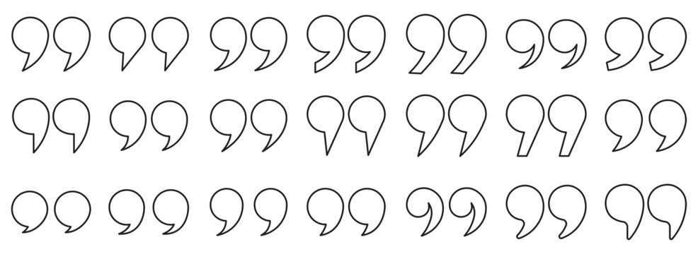 Quote mark. Quotes icon set. Quote symbol. Simple quotes collection. Quote icon vector illustration. Quotation mark sign and symbol. Set of quote mark . Quotation mark icon collection. 