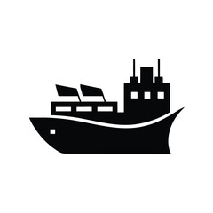 silhouette cargo ship logistics logo