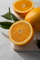 fresh orange on a plate