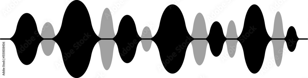 Poster abstract waveform pattern black and gray oscillating design element