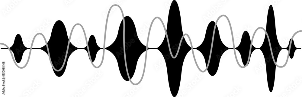 Poster abstract black and white waveform pattern dynamic sound visualization