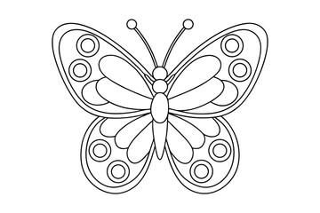 Butterfly outline  vector, Set of black Butterfly coloring page 