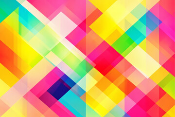 Abstract Composition of Overlapping Geometric Shapes in Vibrant Colors