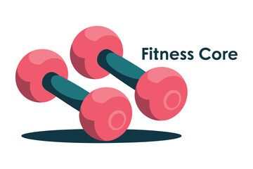 Pair of Pink Dumbbells Representing Fitness Core