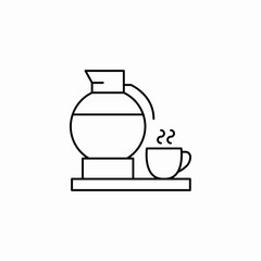coffee pot steaming icon sign vector