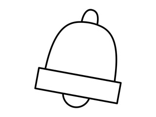 Hand drawn cute outline illustration notification bell. Flat vector attention message line art doodle. Online reminder concept. Social media icon. Attention signal. New message notification. Isolated.