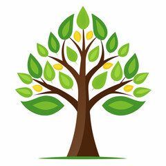 Minimal Teak Tree Vector Illustration