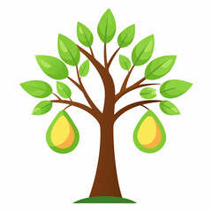 Simple Teak Tree Line Art Icon