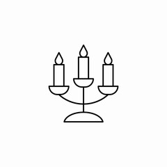 elegant candelabra outline icon sign vector