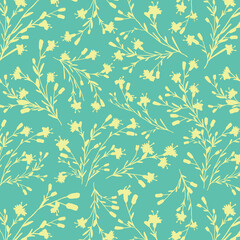 abstract dual-color sketch solid flower with leaves, all over vector design with solid background illustration digital image for textile printing factory