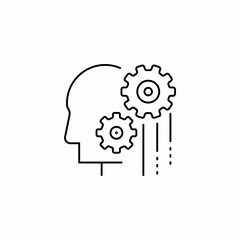head gears brain icon sign vector