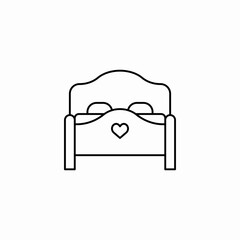 heart bedroom bed icon sign vector