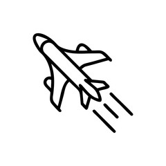 Handdrawn Airplane Icon Line Art Flight Travel Journey Sketch Simple Design vector