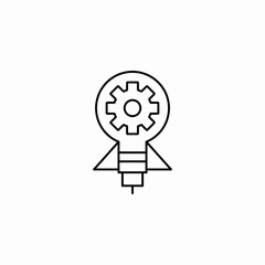 lightbulb with gear icon sign vector