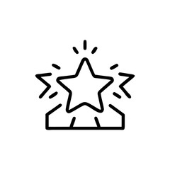 Handdrawn Line Art Star Award Icon Achievement Success Graphic Design Element vector