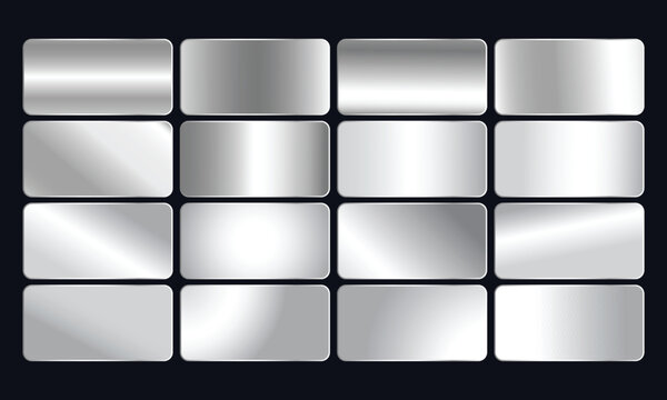 Silver Gradient | Premium Metallic Silver Gradient Stripe | Silver Chrome Gradient Stripes Swatch Set | silver color palette | White Silver Gradient | Silver Luxury Gradient