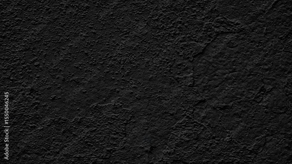 Poster black dark wall with cracks and holes. wall is covered with white paint and has rough texture backgr