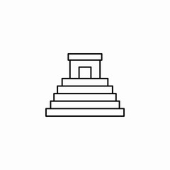 mayan pyramid temple icon sign vector