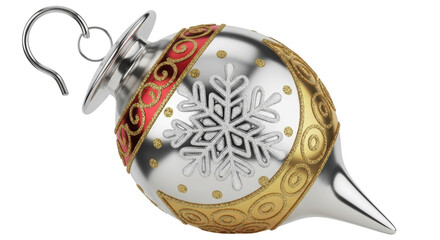 Isolated Silver and Gold Christmas Bauble