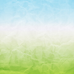 Obraz premium Abstract old green garden and blue sky paper, grunge wall texture background, vintage style wallpaper illustration vector design.