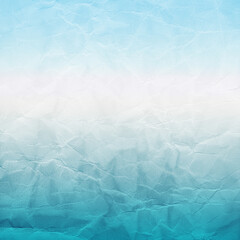 Obraz premium Crumpled blue and white gradient paper texture with soft folds and subtle distressed details, ideal for posters, invitations, backgrounds, scrapbooking, overlays, and creative design projects.