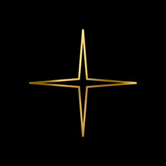 Outline Gold Star icon. Holiday stars line art
