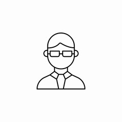 person wearing glasses icon sign vector