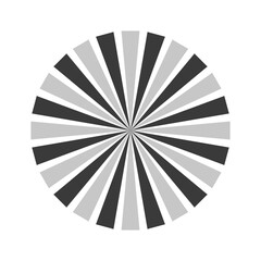 Retro black white sun rays bg. Pop art comic cartoon element.