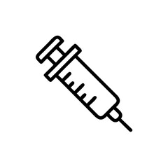 Handdrawn Line Syringe Medical Icon Healthcare Vaccine Injection needle