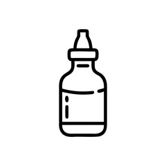 Handdrawn Line Art Bottle Dropper Icon Medical Liquid Container vector 1