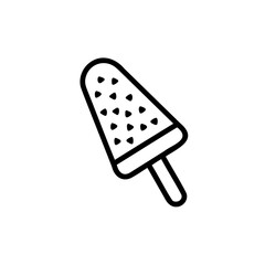 Handdrawn Line Art Ice Lolly Popsicle Summer Treat Dessert Icon vector