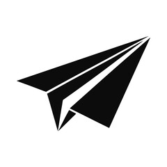 paper airplane isolated on black