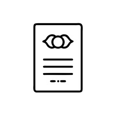 Handdrawn Third Eye Symbol on Document Outline Simple Icon vector