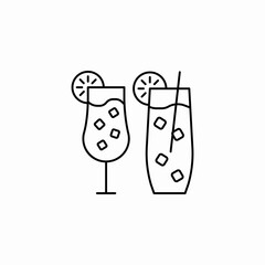 two drinks lime icon sign vector