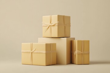 Obraz premium White box mockup on white background. 3d rendering illustration.