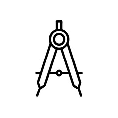 Handdrawn Line Art Compass Drawing Tool Geometric Design Element vector