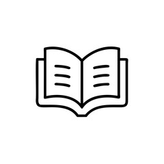 Handdrawn Open Book Icon Line Art Simple Reading Literature Education Symbol vector