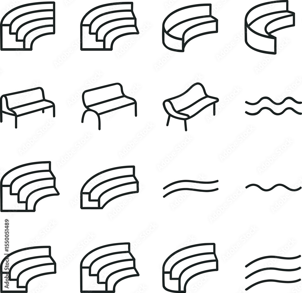 Poster set of black and white vector icons and arrows for web and business design