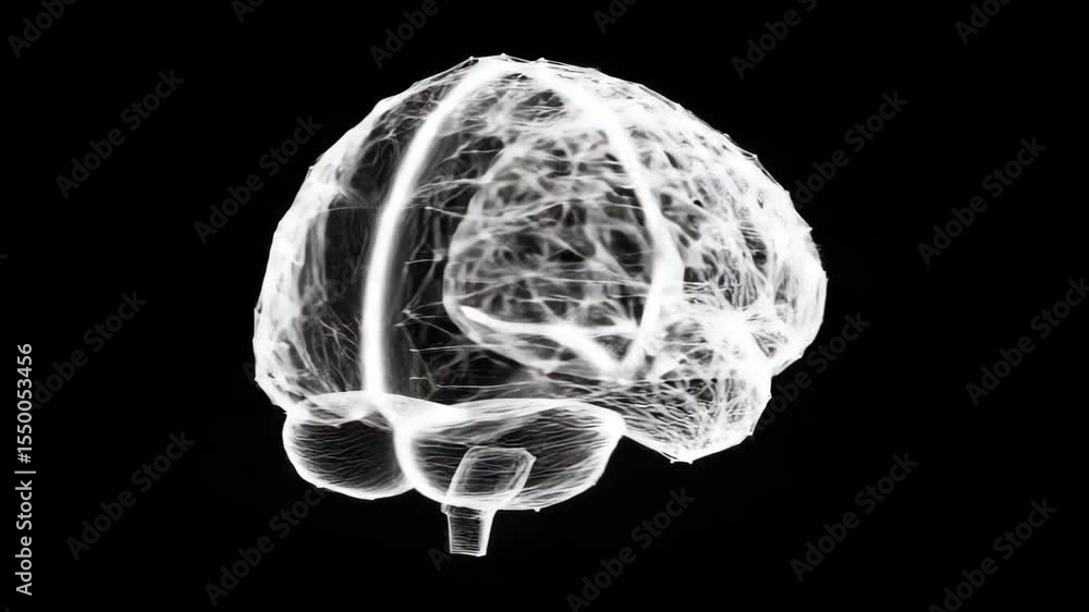 Poster digital brain evolution: dynamic neural connections transforming to split hemisphere