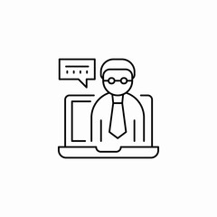 man laptop chat icon sign vector