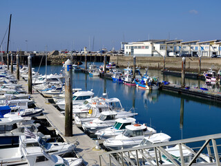 Port and industrial buildings of La Turballe, a commune in the Loire-Atlantique department, western France. It is part of the urban area of Saint-Nazaire 