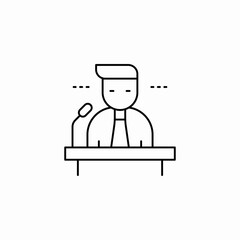 speaker at podium icon sign vector