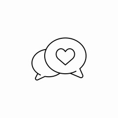 speech bubbles heart icon sign vector