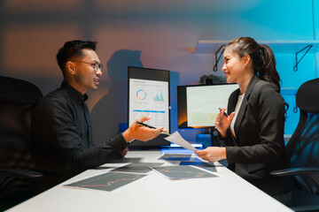 Business Meeting with Data Analysis