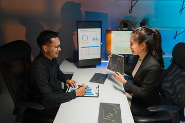 Business Professionals Analyzing Financial Data